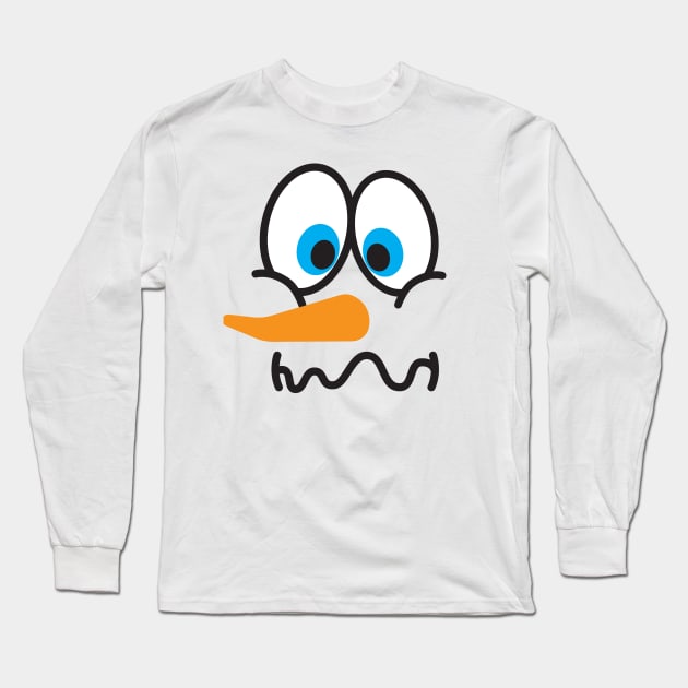 snowman face Long Sleeve T-Shirt by MZeeDesigns